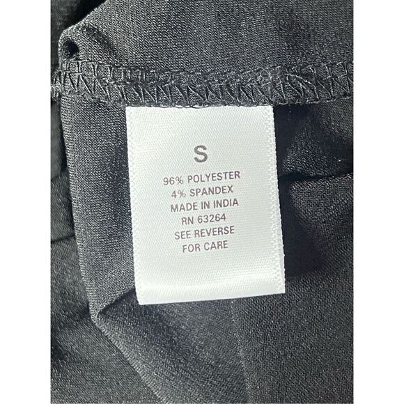 Roz & Ali Black Flounce Sleeve Blouse with Rhinestone Trim Small - Picture 7 of 8